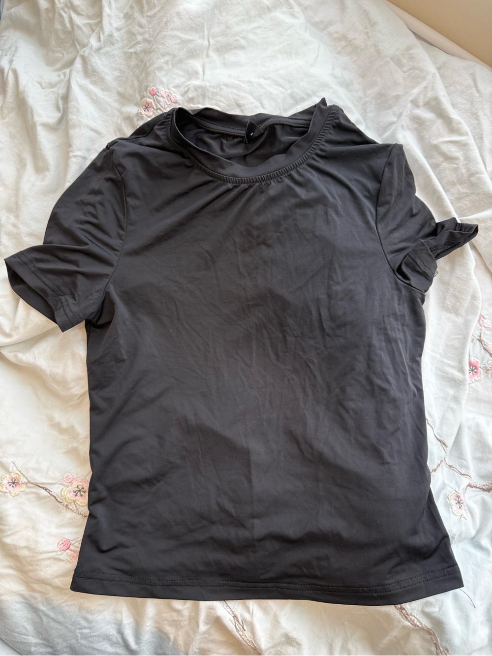 Black Short Sleeve Crewneck Tee